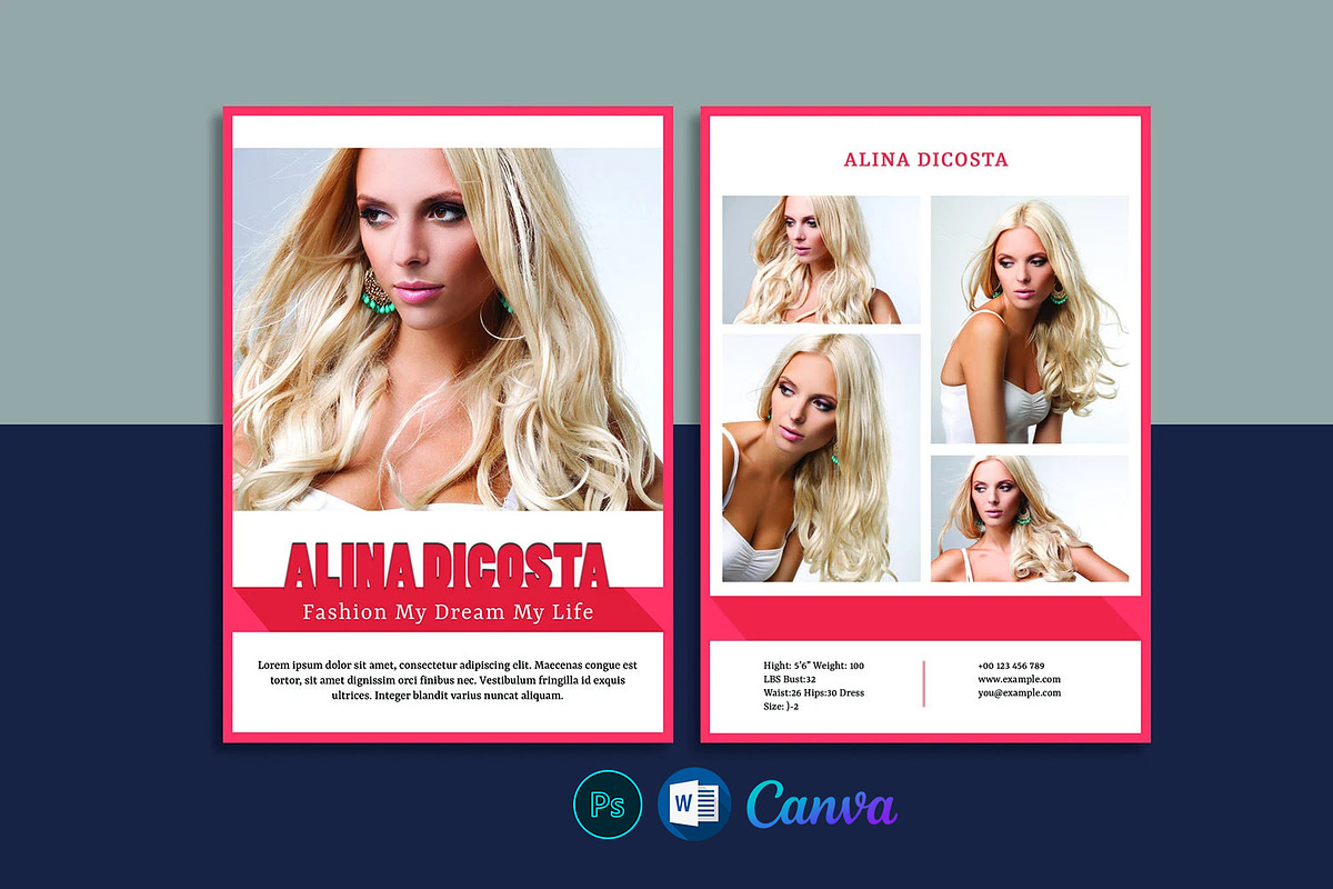 Model Comp Card Template, a Card Template by Template Shop (Photo 1 of 4)