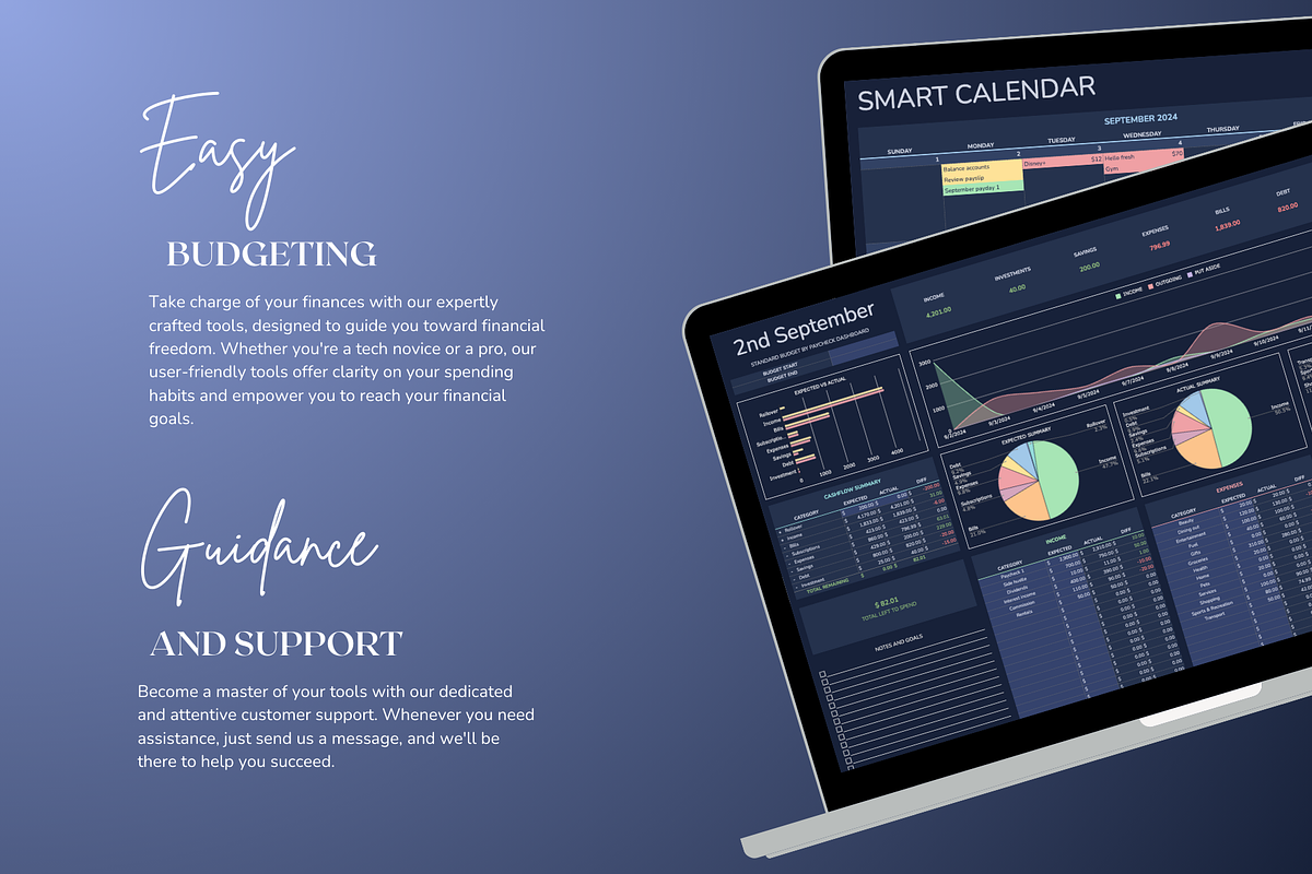 Standard Paycheck Budget - Darkmode, a Templates & Theme by The Creative Plans co (Photo 9 of 10)