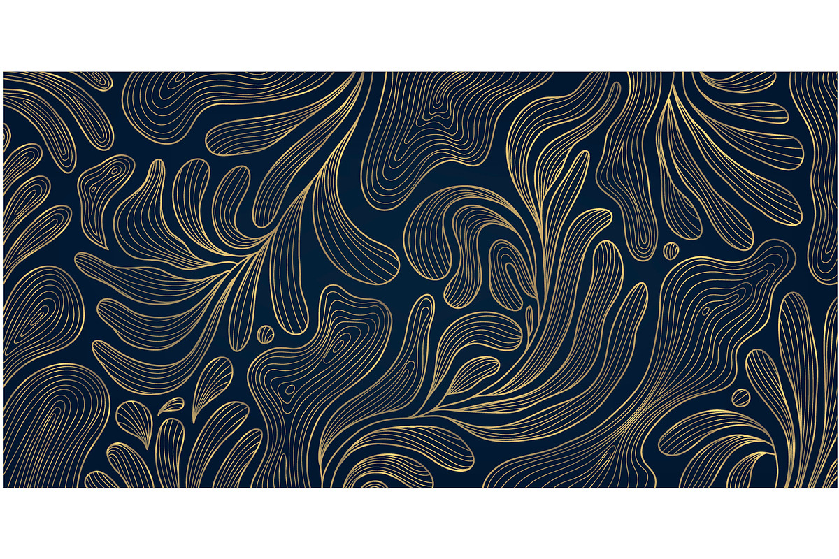 Luxury line leaves art deco patterns, a Pattern Graphic by Marylia (Photo 12 of 16)