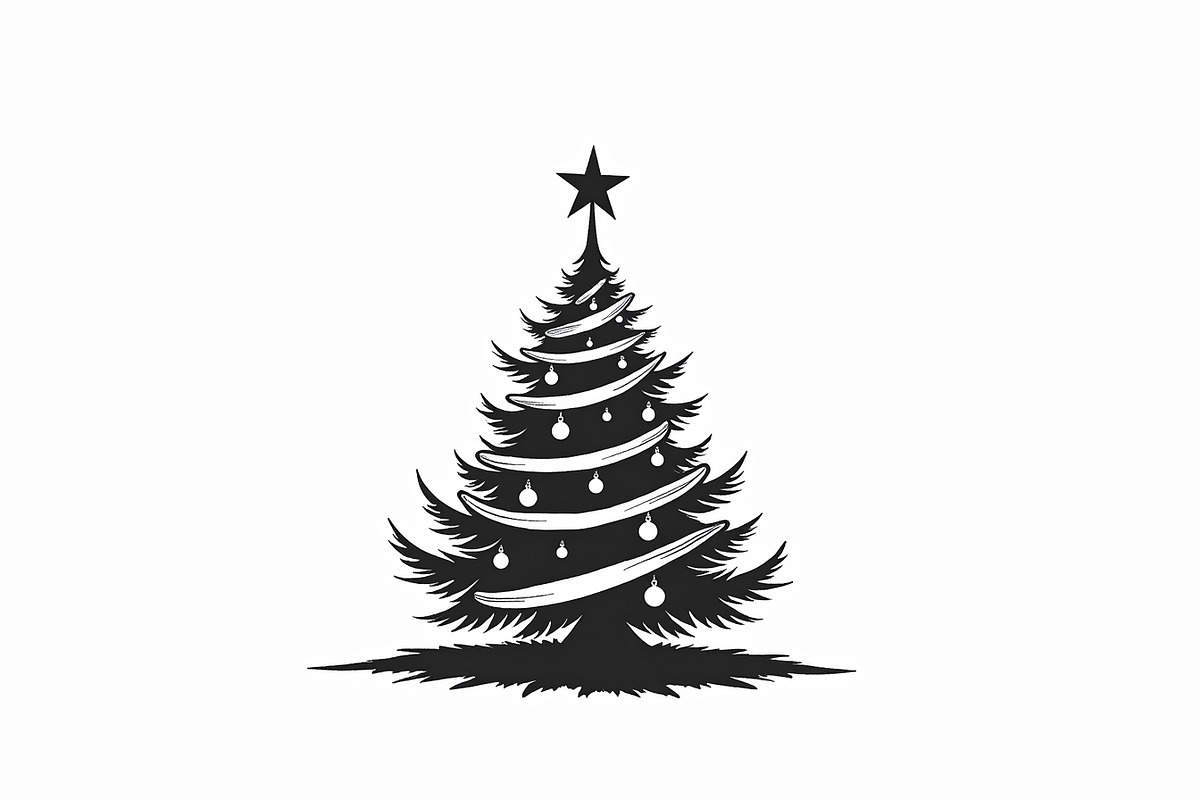 Festive Christmas Tree Silhouette Bu, an Illustration by Artivon (Photo 2 of 21)