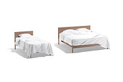White Wooden Bed Set 3D Model, an Object 3D Model by rebrandy (Thumbnail 2 of 10)