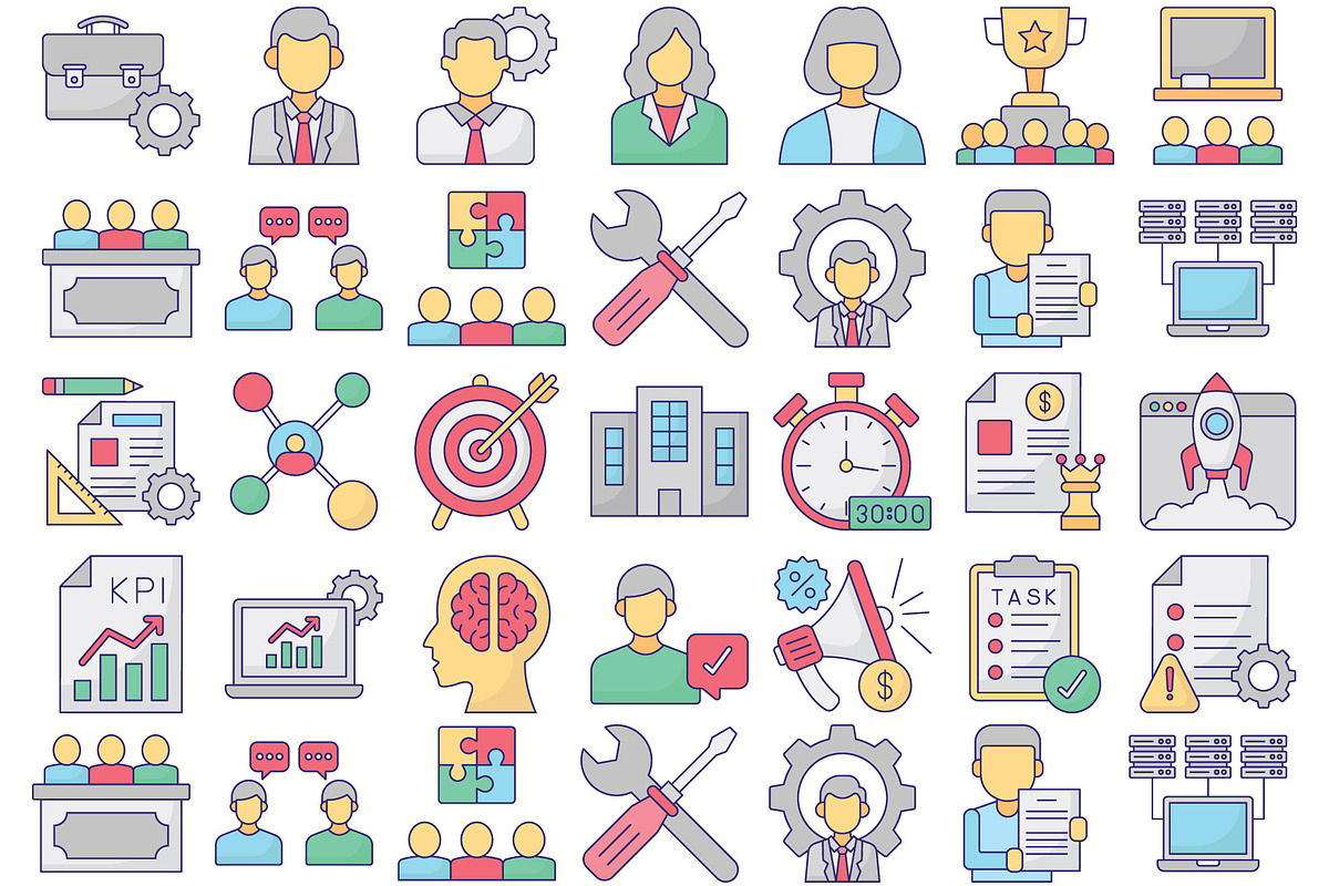 Management Vector Icons Collection, a Solid Icon by Vector Portal (Photo 2 of 5)