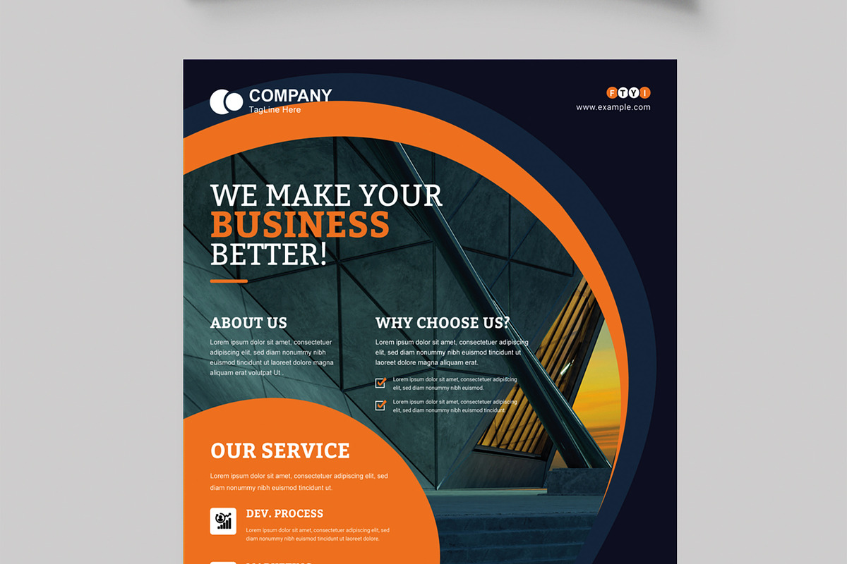 Corporate Flyer Template, a Brochure Template by MightyDesign (Photo 2 of 8)