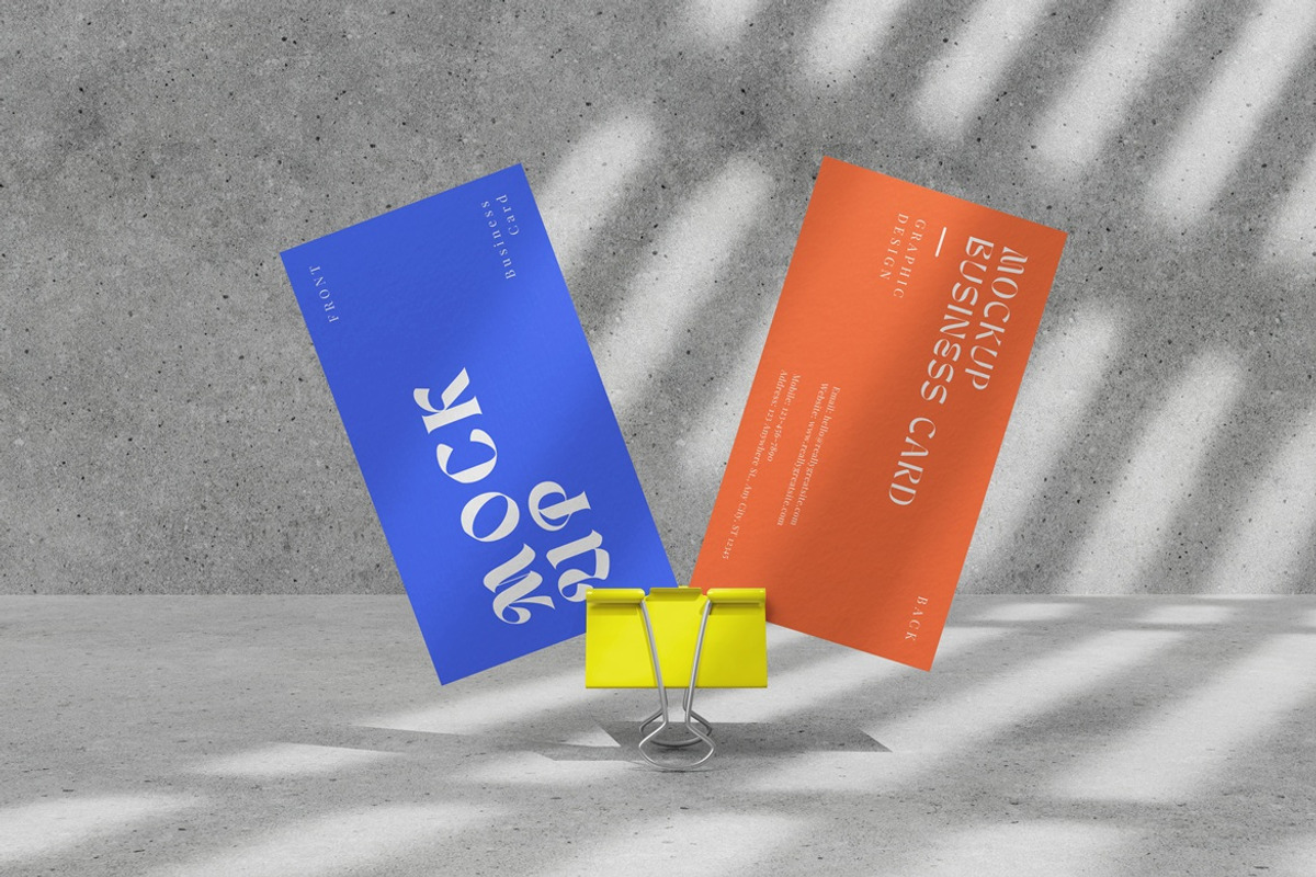 Business Card Mockups, an Advertising Mockup by Pexelyou (Photo 3 of 6)