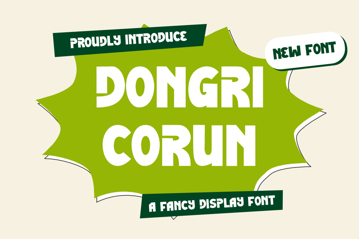 Dongri Corun - Funny Font, a Sans Serif Font by Iqsiart Studio (Photo 1 of 6)