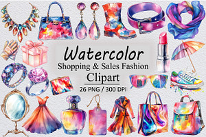 Shopping & Sales Fashion Clipart, an Illustration by Design Market