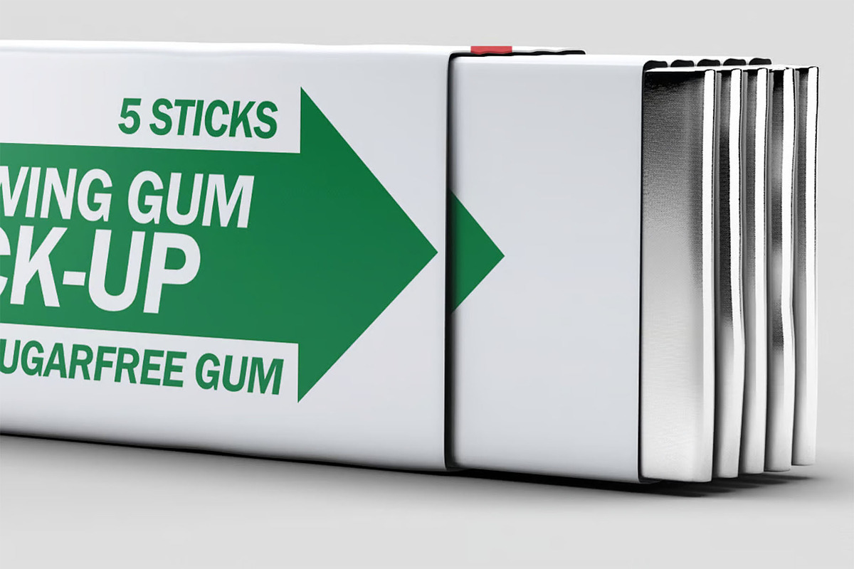 Chewing Gum Mock-up, a Product Mockup by DesignRushMarket (Photo 2 of 5)