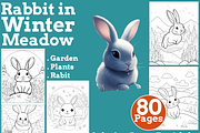 Rabbit in Winter Meadow Coloring, an Animal Illustration by martinblan (Thumbnail 1 of 4)