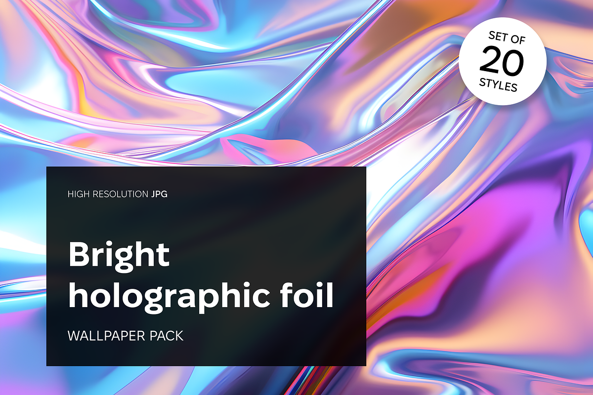 Bright holographic wallpaper pack, a Wallpaper Graphic by existacial (Photo 1 of 7)