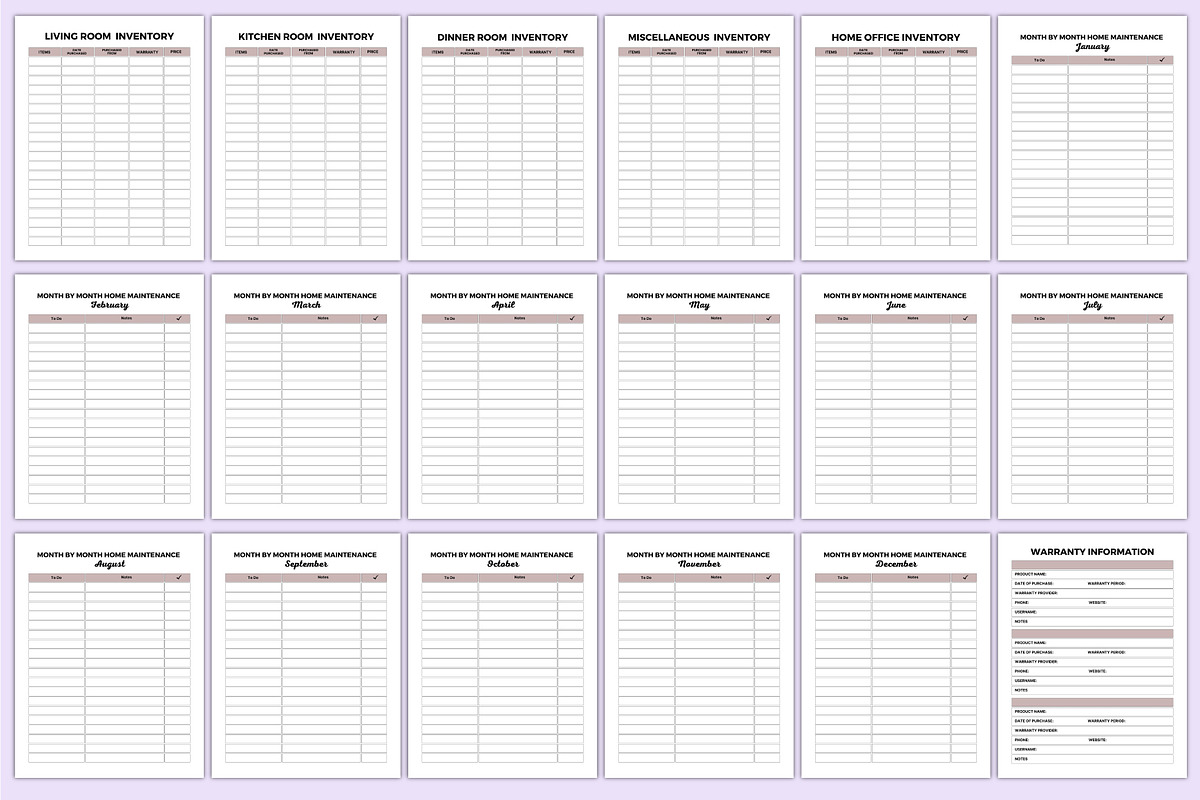 2025 Home Maintenance Planner, a Stationery Template by Shumaya (Photo 4 of 8)