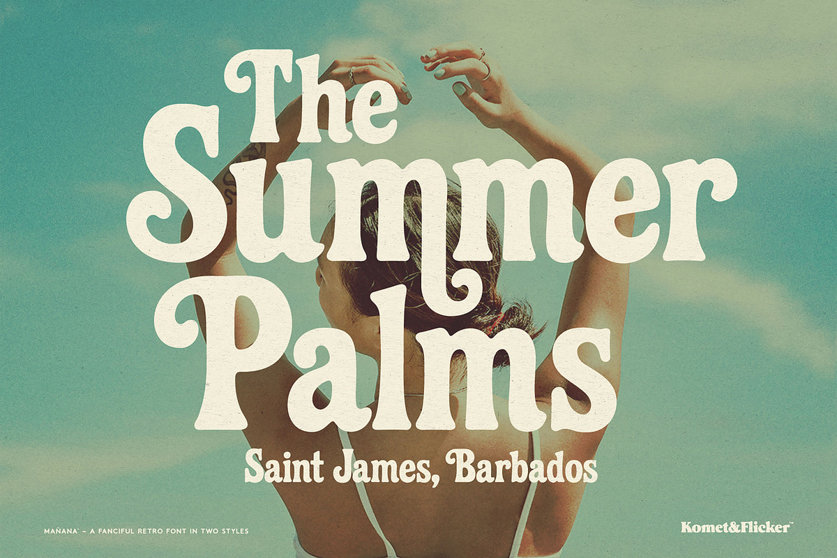 Mañana – A Fanciful Retro Font, a Serif Font by Komet & Flicker (Photo 8 of 15)