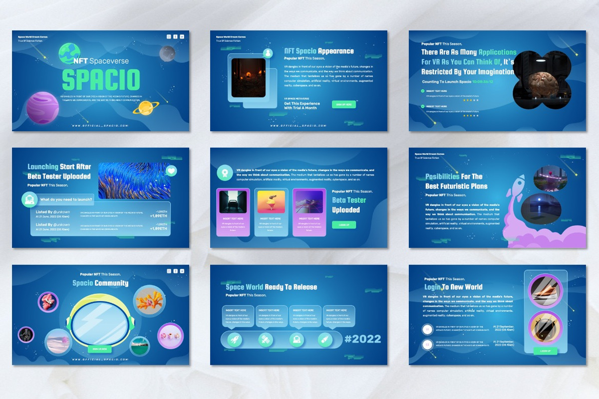 Spacio - NFT Spaces Powerpoint, a Presentation Template by Dhabee (Photo 4 of 8)