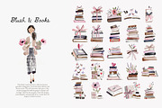 Blush Book Lover Clipart Bundle, a Decorative Illustration by Patishop Art (Thumbnail 8 of 14)