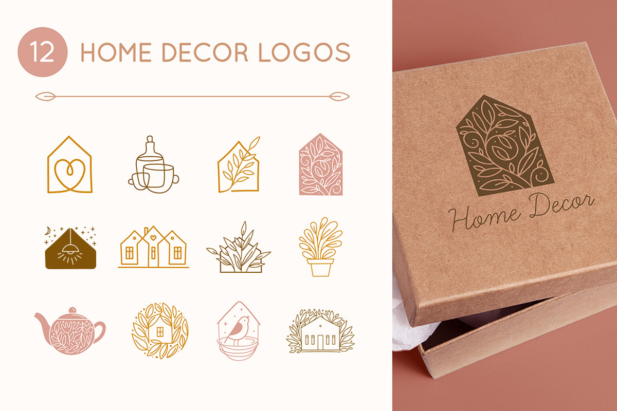 12 home decor logos, a Branding & Logo Template by venimo (Photo 1 of 5)