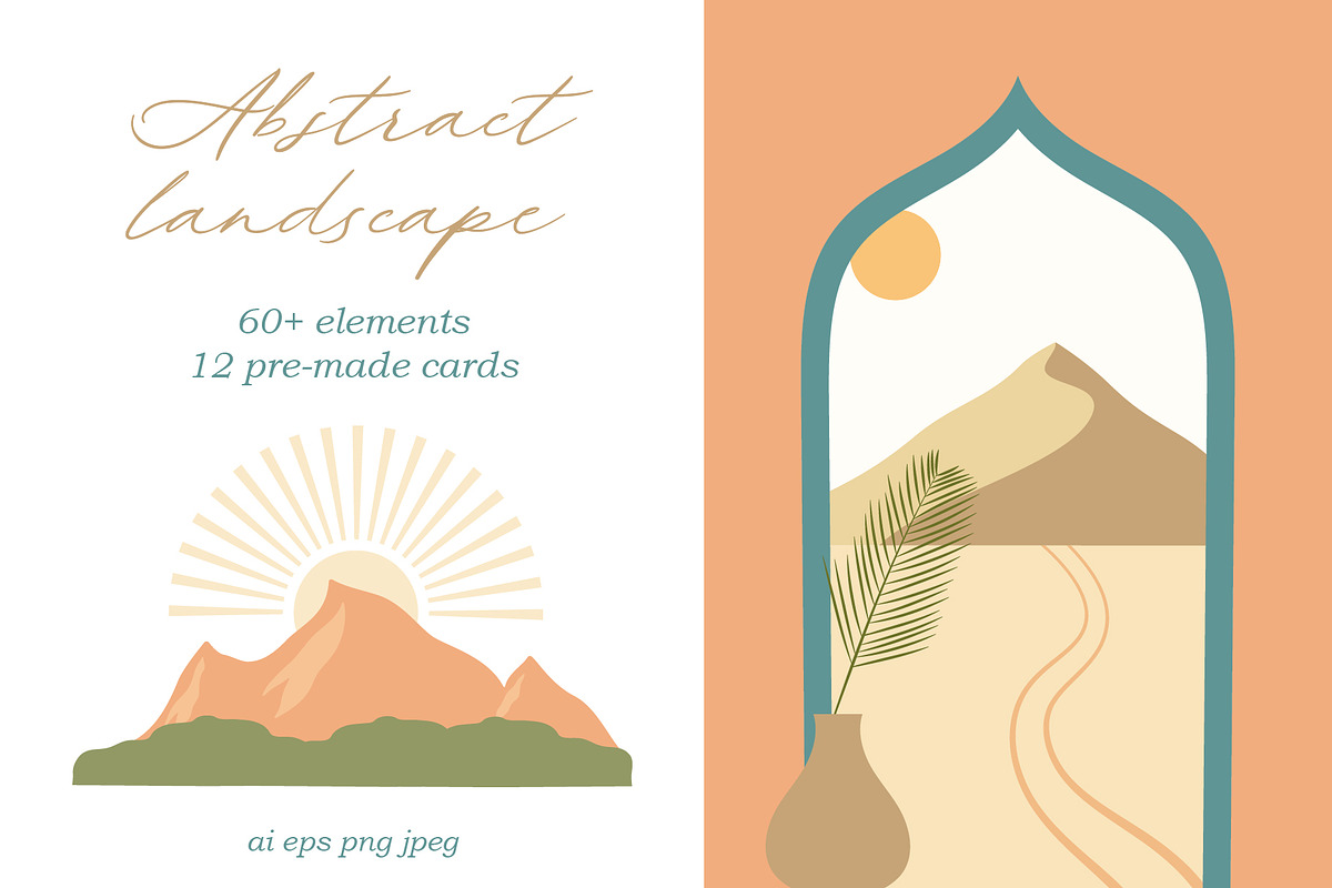 Abstract landscape creator kit, an Object Graphic by museberry (Photo 1 of 9)
