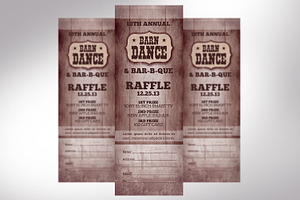 Barn Dance Raffle Ticket Word