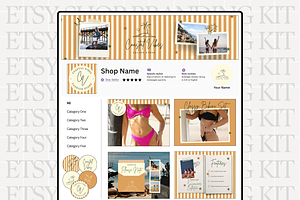 Coastal Etsy Shop Kit Template