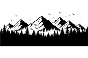 Mountain Landscape Silhouette, a Decorative Illustration by Designer_Momina (Thumbnail 16 of 19)