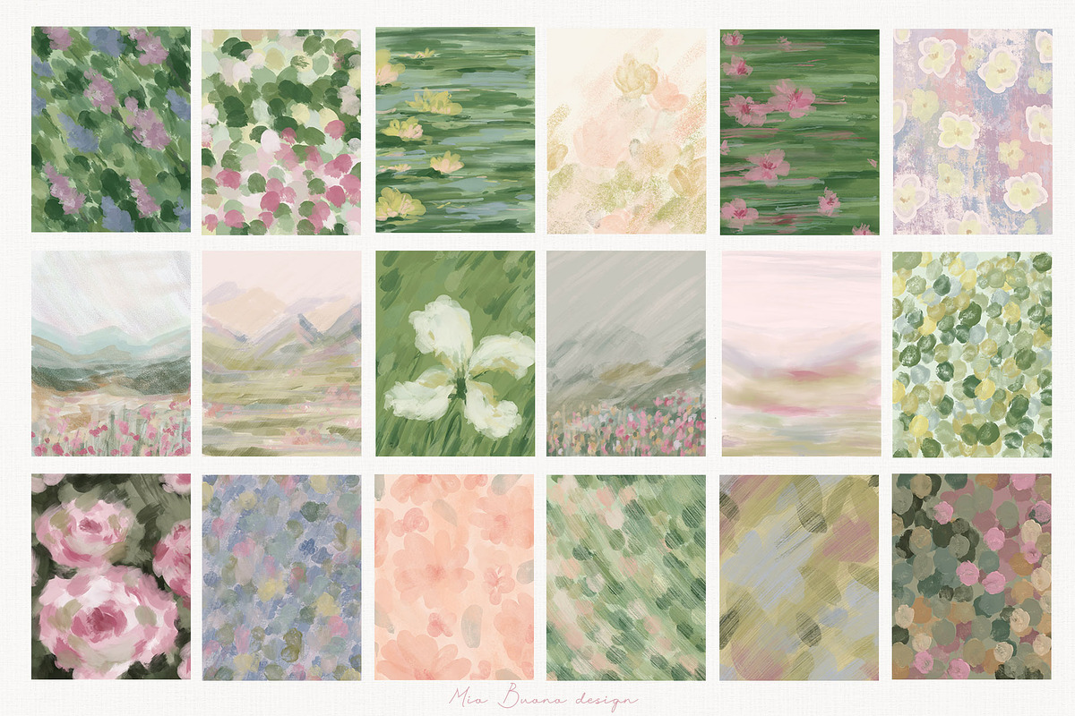 Floral Texture Backgrounds Pack, a Background Graphic by Mio Buono (Photo 7 of 17)