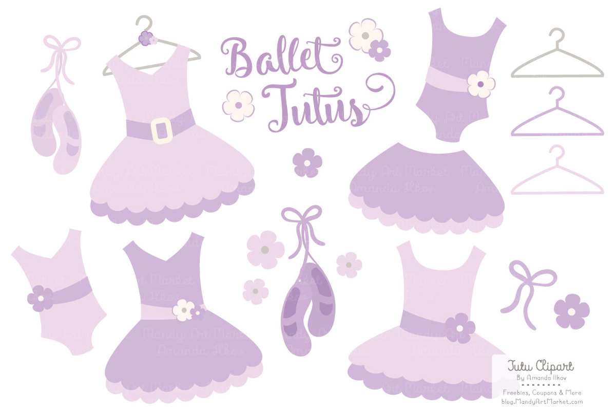 Lavender Ballet Tutus Clipart, an Illustration by Amanda Ilkov (Photo 1 of 2)