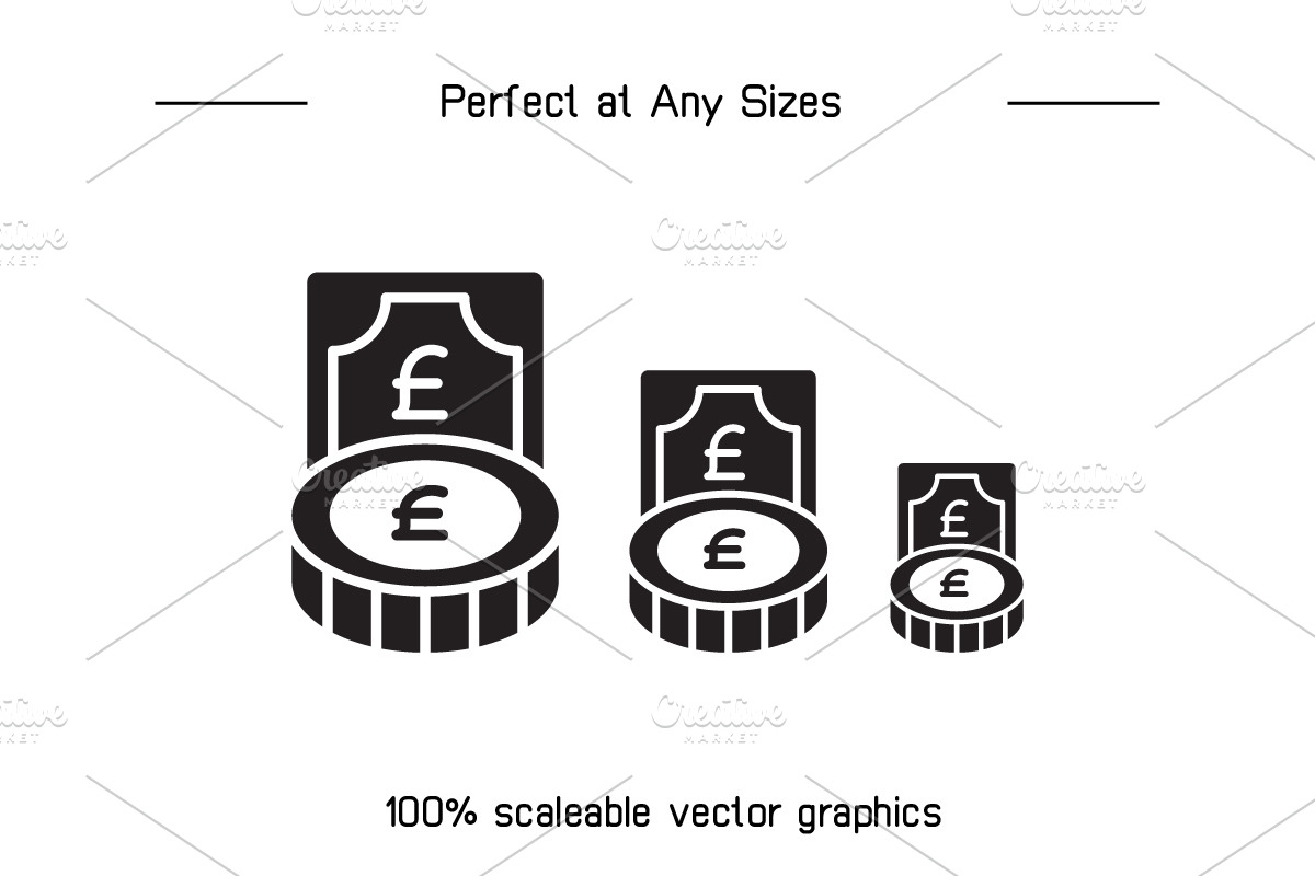 Pound Currency Icons Set, a Finance Illustration by Designfour (Photo 7 of 7)