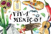 Watercolor set of Mexico., a Food Illustration by Vikeriya (Thumbnail 1 of 5)