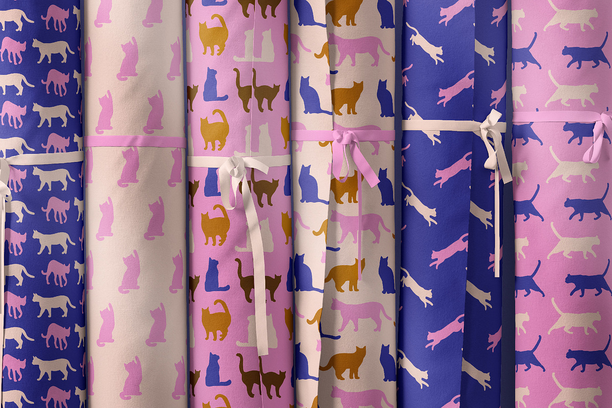 Flat Cat Modern Patterns, a Pattern Graphic by Tiger and Flower (Photo 2 of 21)