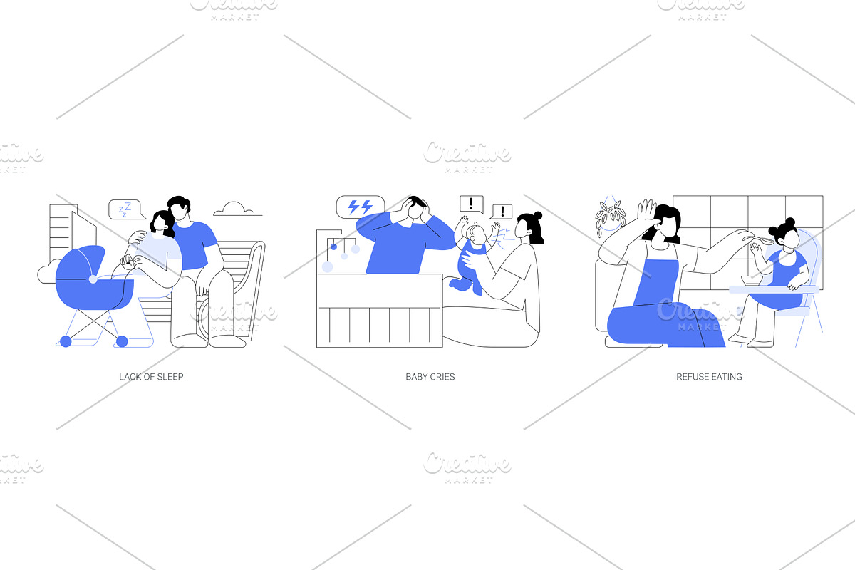 Young parents problems isolated, a Person Illustration by Visual Generation