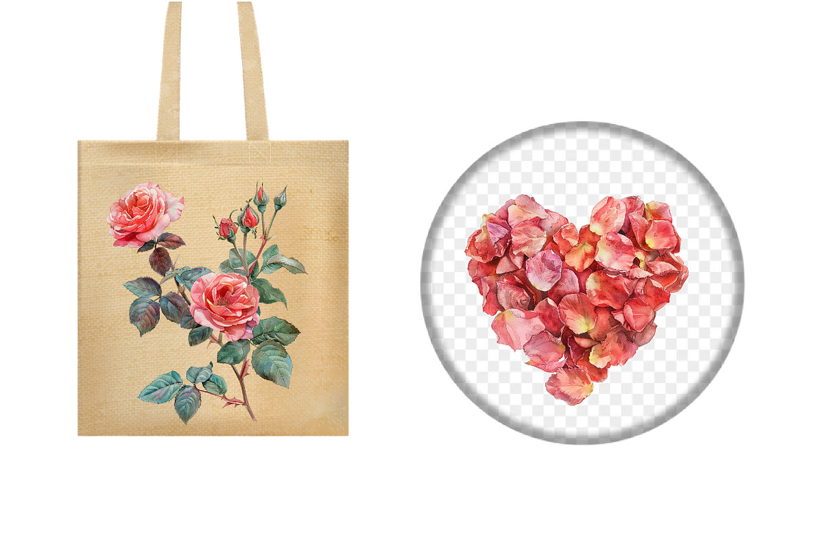 Watercolor Roseful Clipart, an Illustration by Design Market (Photo 5 of 5)