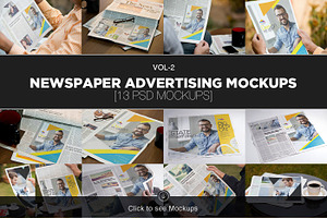 Newspaper Advert. Mockups Bundle