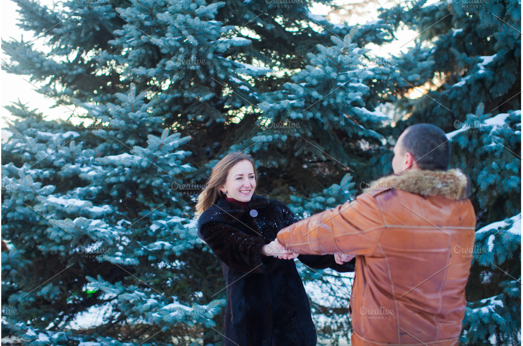 The couple in love in a winter park, a Person Photo by oksix