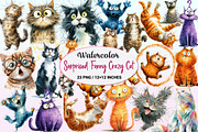 Surprised Funny Crazy Cat Clipart, a Graphic by CitraGraphics (Thumbnail 1 of 4)