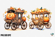 Pumpkin Chariot Watercolor, an Illustration by Gemstone (Thumbnail 11 of 12)