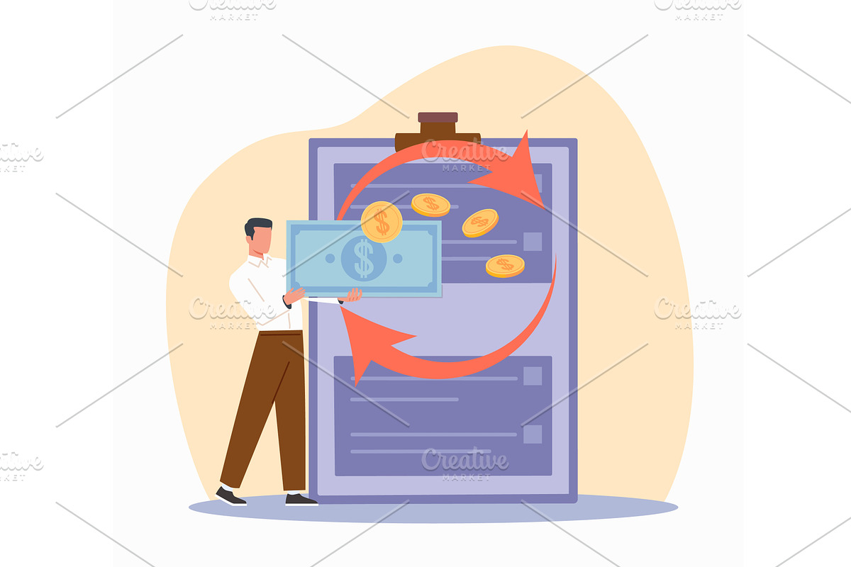 Money transfers. Direct financing, a Finance Illustration by YummyBuum