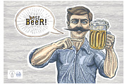 Brewer with mug beer, a Food Illustration by Countryside life (Thumbnail 6 of 8)