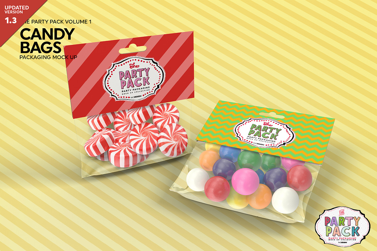 Candy Bag Packaging Mockup, a Cups & Container Mockup by INCDesign (Photo 1 of 6)