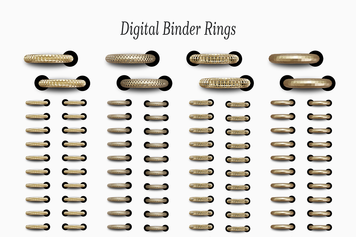 Luxury Gold Digital Binder Rings, an Object Graphic by 3PointsCreative (Photo 3 of 6)