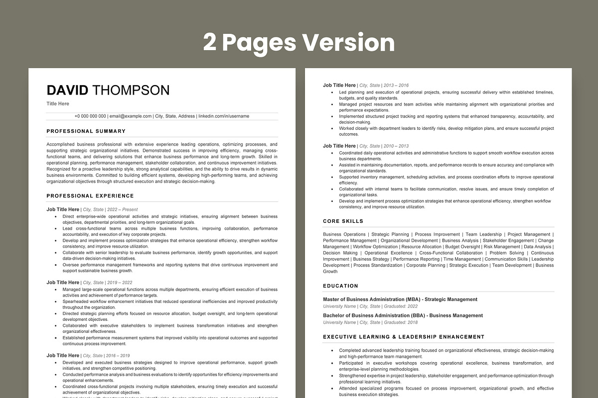 ATS Resume Template / Job Winning CV, a Resume Template by Anjum Ilyas (Photo 4 of 7)