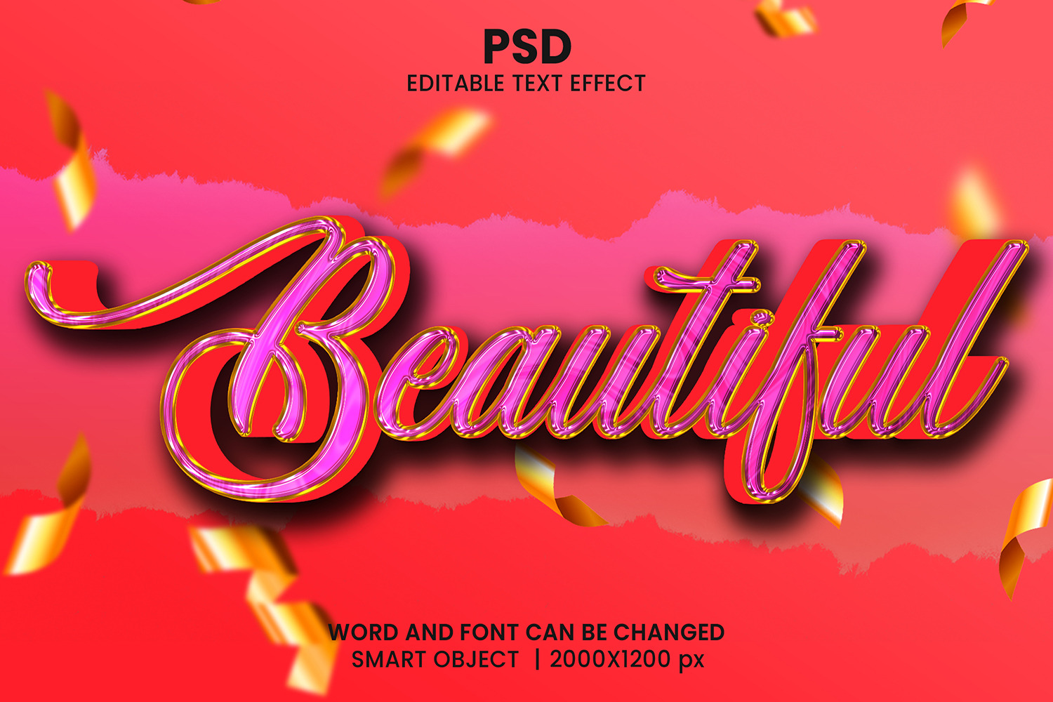 PSD Beautiful 3d text effect, a Layer Style Add-On by PixelWink