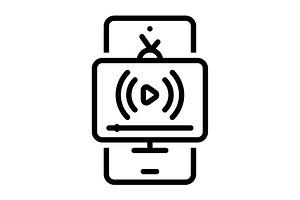 Stream casting black icon, an Outline Icon by Creative priyanka