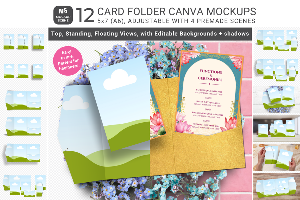 Card Folder Canva Mockup Template, a Mockup by Mockup Scene (Photo 1 of 10)
