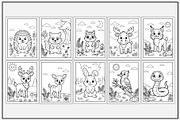 Forest Animals Coloring Pages, an Animal Illustration by Lamia Emad (Thumbnail 2 of 5)