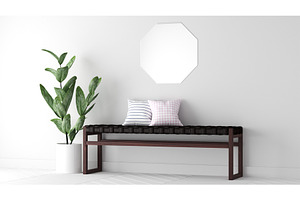 Entry Table C - Leather and Timber, a Furniture 3D Model by 3DCargo
