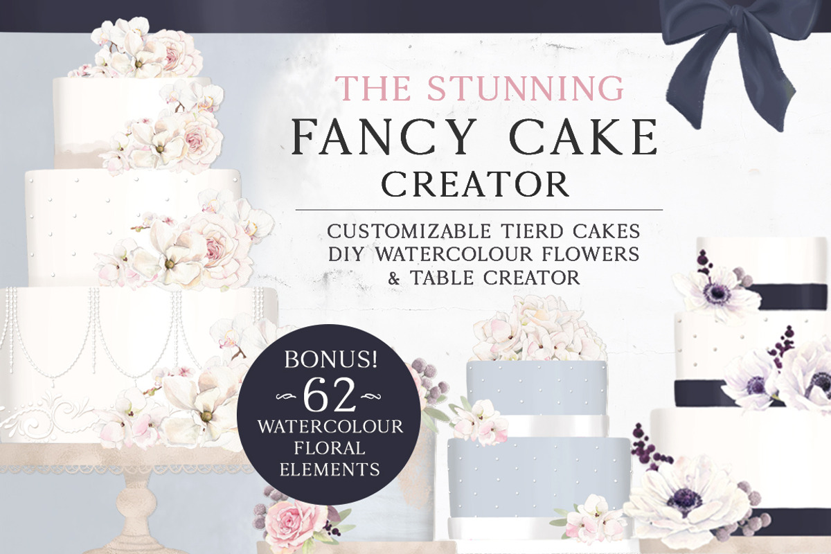 The Stunning Fancy Cake Creator, an Object Graphic by Pretty Little Lines (Photo 1 of 2)