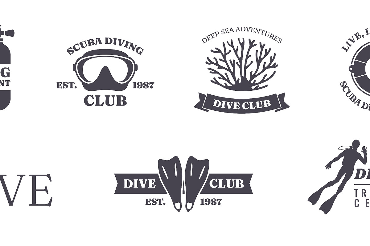 Dive club labels. Underwater, an Animal Illustration by YummyBuum (Photo 2 of 3)