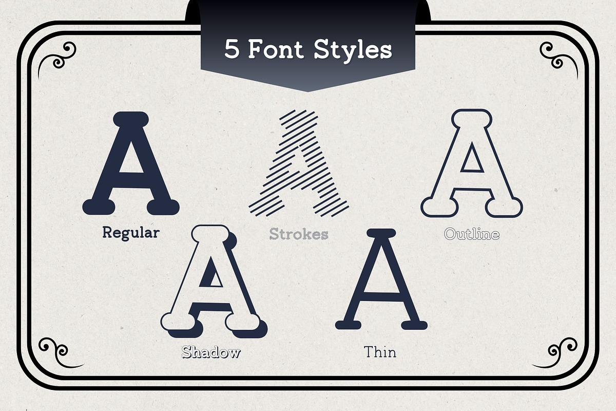 Fox Timeless 5 Font Styles, a Slab Serif Font by Fox7 By Rattana (Photo 2 of 15)
