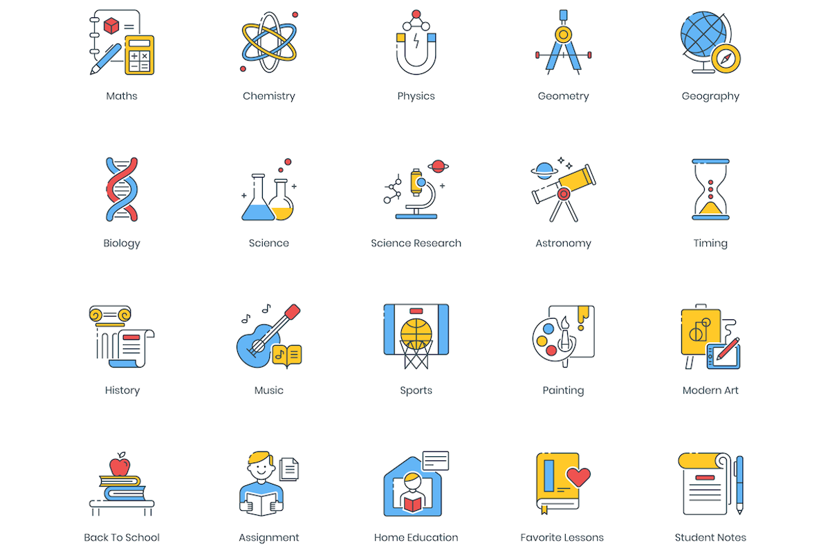 100 Online Education Icons, an Outline Icon by Flat Icons (Photo 3 of 6)