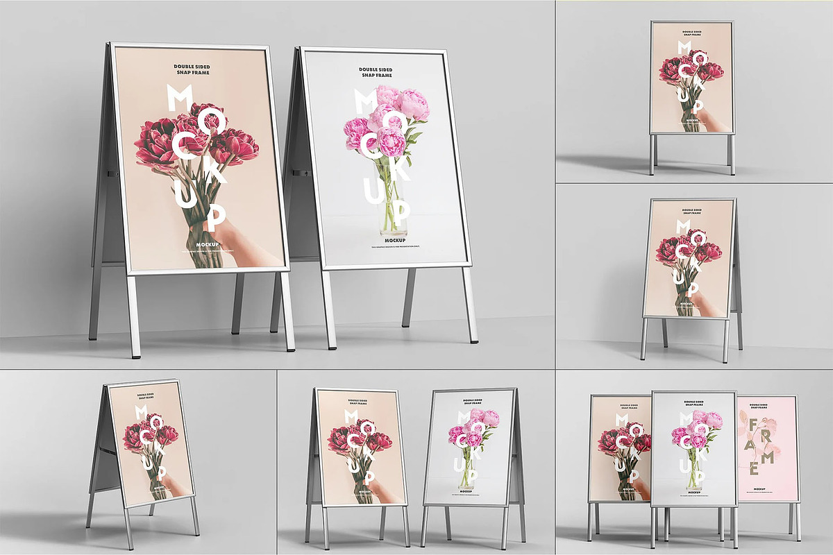 Double Sided Snap Frame Mock-up, an Advertising Mockup by zippypixelstudio (Photo 1 of 8)