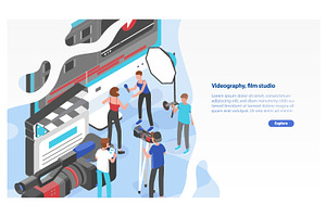 Videography, film studio concept, a Technology Illustration by Good Studio