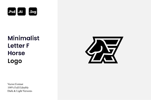 Minimalist Letter F Horse Logo, a Branding & Logo Template by Luxury Logos
